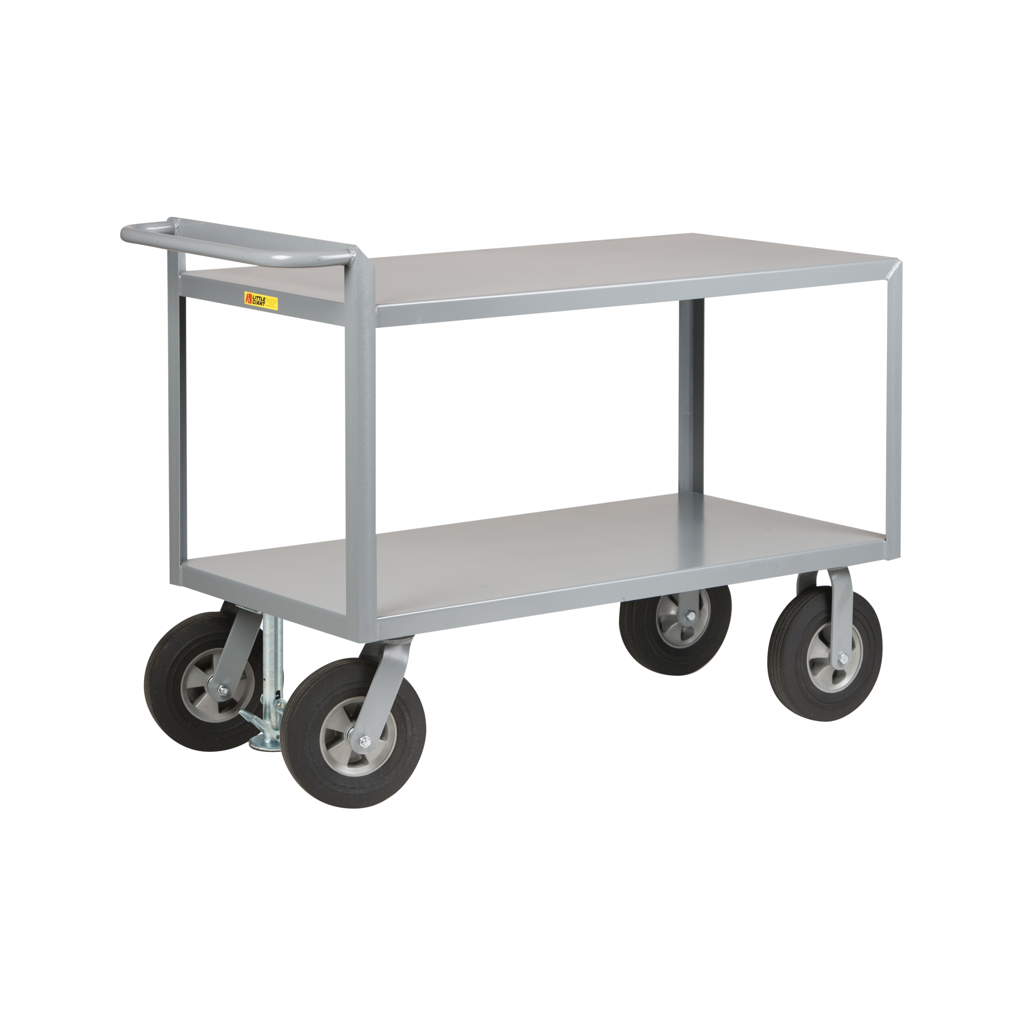 Little Giant Cushion-Load Shelf Truck - 24in. x 36in., 1500-Lb. Capacity, 2 Shelves, Carbon Steel, Model# G-2436-10SRFL